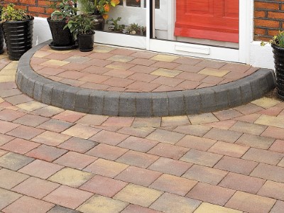 Tegula paving using autumn mix